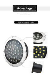 IP68 LED Underground Lamp 6W 9W 12W 15W 18W Recessed Stairs Flood Light Ground Spotlight Waterproof Outdoor Garden 220V 12V 24V