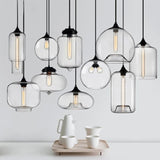 Modern colorful glass bowl pendant lights E27 hanging lamps loft kitchen living room bedroom restaurant hotel lights