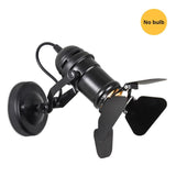 LED Retro Track Light Hotel Restaurant Bar Four-Page Blackout Spotlight Iron Industrial Style Loft Hallway Studio Ceiling Light