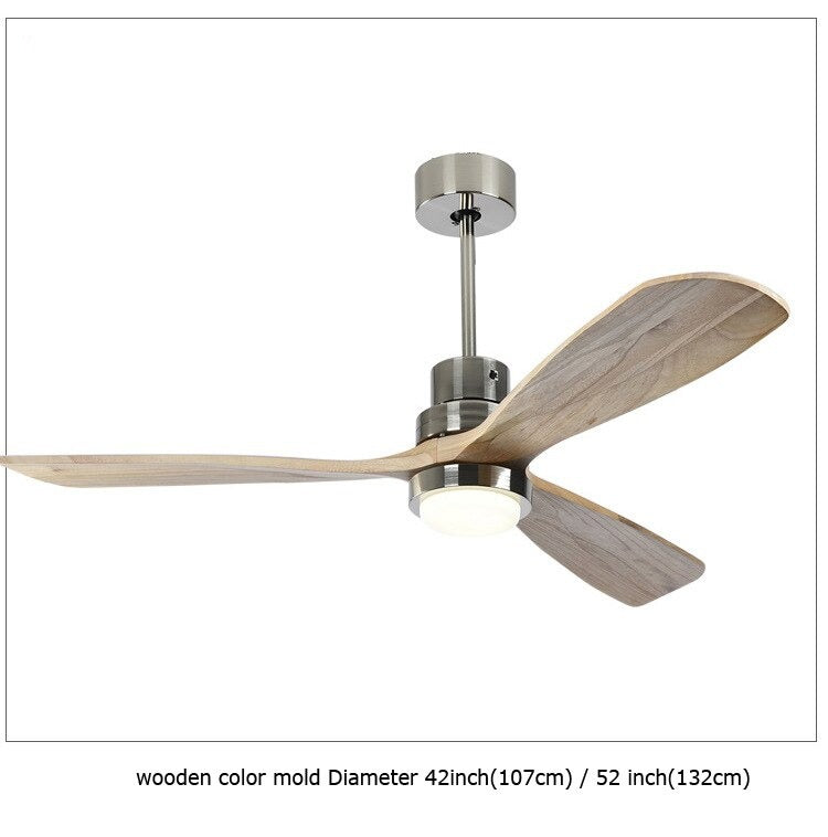 Retro Ceiling Fan Light LED Fan Chandelier Wooden LED Flush Mount Ceiling Light Fixtures  Simple Ceiling Fan 42/52 inch
