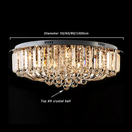 Crystal Ceiling Lights Modern Lamps Luxury Ceiling lamps Chrome luminaria decken leuchte Round Crystal Lighting Home LED Fixture