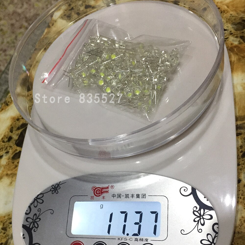 100pcs/lot white 5mm F5 Straw Hat LED Chandelier Crystal Lamp Beads Big Core Chip 6-7LM Light emitting diodes led DIY lights