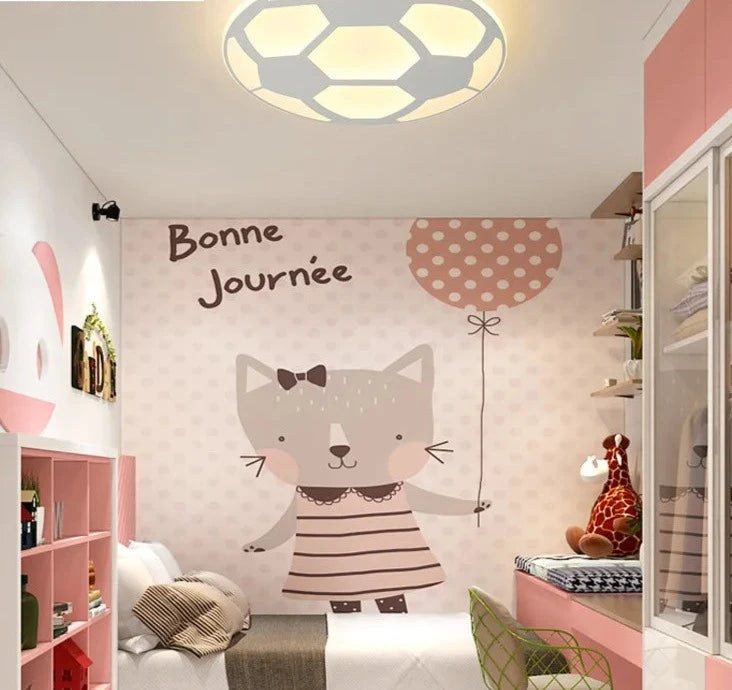 Modern children's cartoon football LED eye lamp simple creative warm boy girl room study  lighting