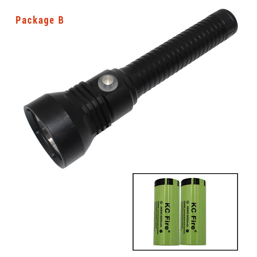 Powerful XHP70.2 LED Diving Flashlight Torch Scuba Camping 2in1 Portable Dive torch Waterproof XHP70 Underwater 100M Flashlights