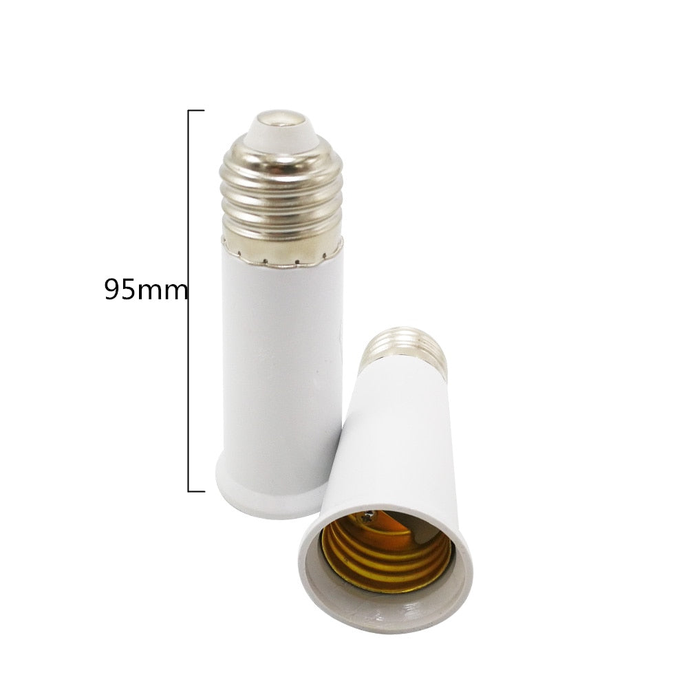 E27 To E27 Lamp Base Extender 65mm 95mm 197mm Lamp Holder Converter E27-E27 Flame Retardant Lamp Socket Adapter For Light Bulb