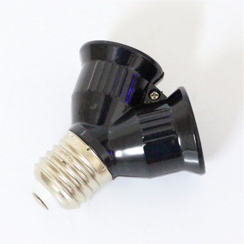 Black Fireproof Material E27 TO 2E27 Socket Base LED Bulb Converter Splitter Adapter E27 to 2 E27 Lamp Holder Converter
