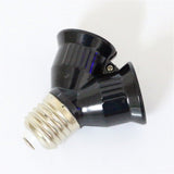 Black Fireproof Material E27 TO 2E27 Socket Base LED Bulb Converter Splitter Adapter E27 to 2 E27 Lamp Holder Converter