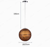 Basketball Football Glass Pendant Lights Modern Led Sport Hanging Lamp for Children's Room Kids Bedroom Home Loft Decors Luminaie