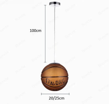 Basketball Football Glass Pendant Lights Modern Led Sport Hanging Lamp for Children's Room Kids Bedroom Home Loft Decors Luminaie