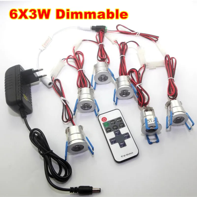 12W 18W Dimmable LED Downlight DC12V 6x2W 6x3W Spot Light for Home Showcase Kitchen Cupboard Roof Mall Cabinet Lamps