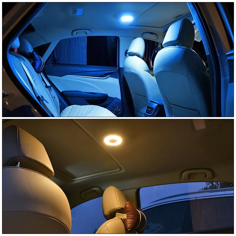 Wireless USB Led Reading Lamp Abs Dome Roof Ceiling Reading Trunk Ambient Light Bulb White Yellow Car Interior Atmosphere Light