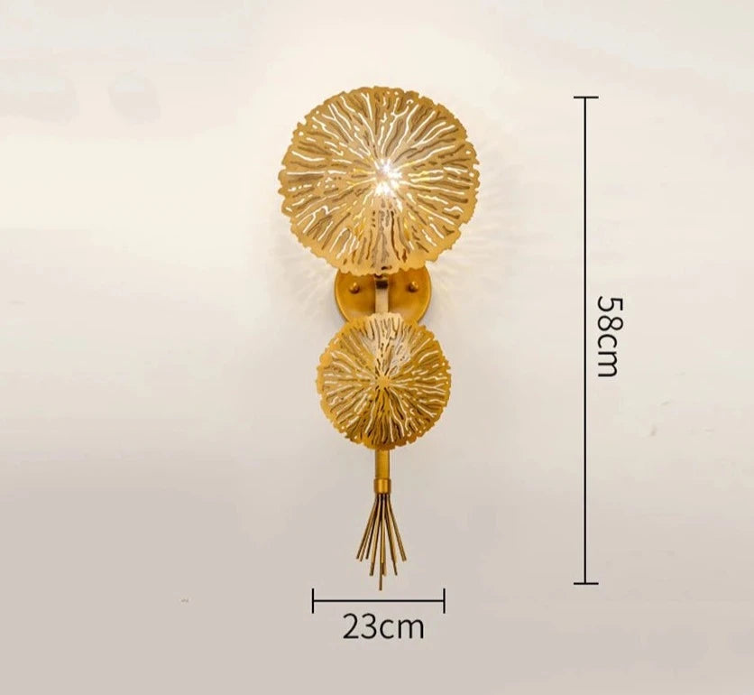 Nordic Gold Lotus Leaf Wall Lamp Led Mirror Wall Sconce Light for Bedroom Kitchen Stair Home Fixtures Industrial Decors Luminaire