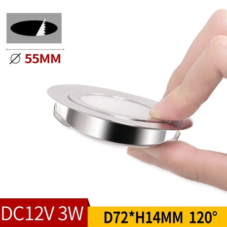 4/8PCS Stainless steel waterproof LED spotlight IP65 bathroom Ceiling or boat Built-in outdoor house Slim mini 12V downlight