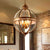Creative personality vintage Restaurant Bar Cafe's American living room pendant light wrought iron glass lampshade pendant lamp