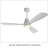 Retro Ceiling Fan Light LED Fan Chandelier Wooden LED Flush Mount Ceiling Light Fixtures  Simple Ceiling Fan 42/52 inch