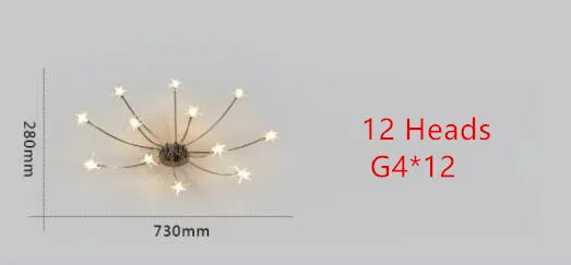Postmodern Creative Chandeliers  Personality Bedroom Children's Room Study Room Starry LED G4 Chandeliers Decorative Lighting