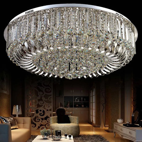 Crystal Ceiling Lights Modern Lamps Luxury Ceiling lamps Chrome luminaria decken leuchte Round Crystal Lighting Home LED Fixture