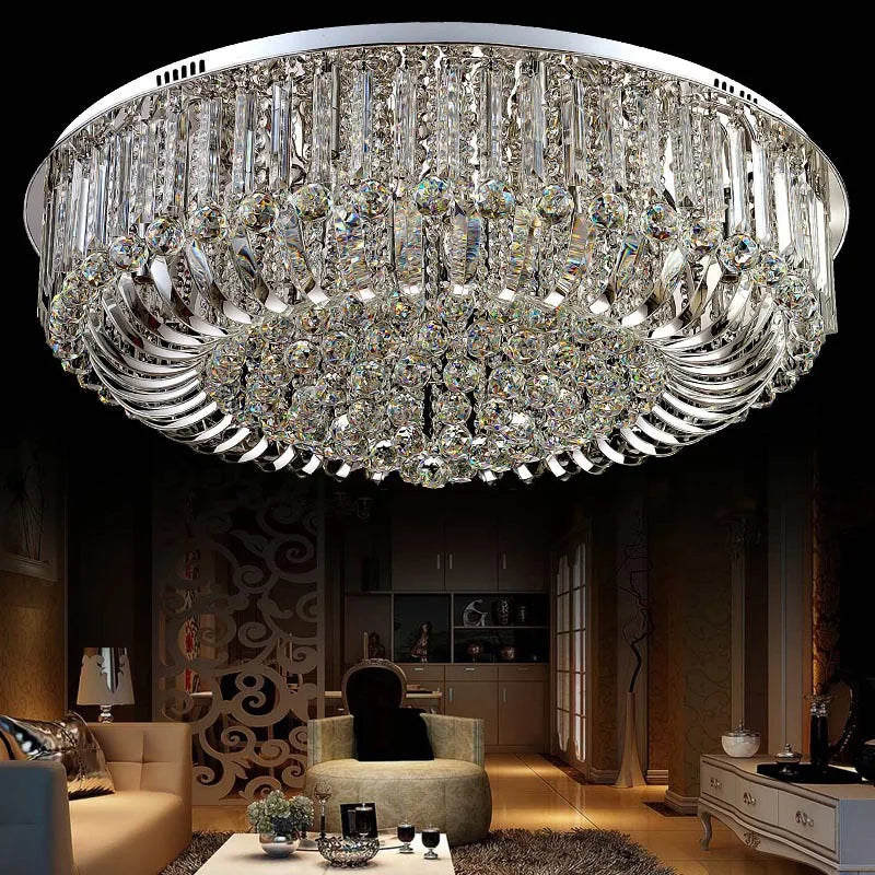 Crystal Ceiling Lights Modern Lamps Luxury Ceiling lamps Chrome luminaria decken leuchte Round Crystal Lighting Home LED Fixture