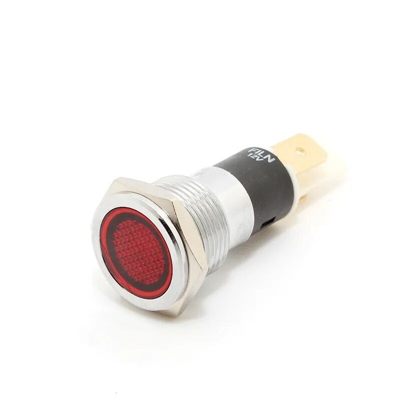 FILN 14mm 12v 24v symbol dash panel warning light indicator lamp metal car boat led dashboard indicator light signal lamp black