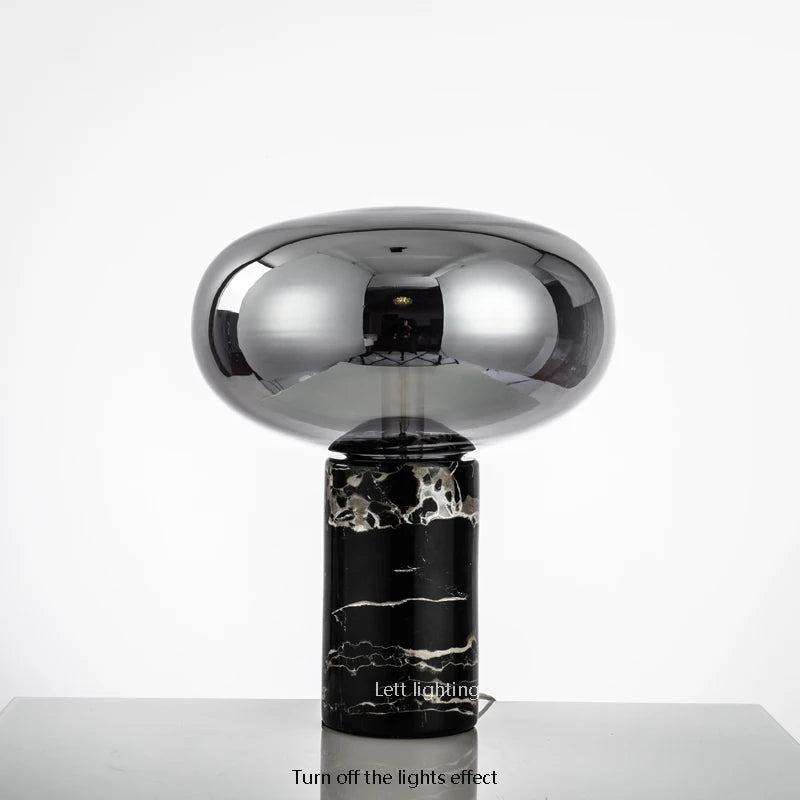 Light Luxury Designer Modern Minimalist Table Lamp Postmodern Bedroom Model Villa Metal Cloth Cover Marble Classic Desk Lights