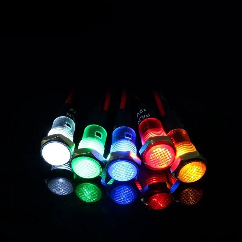 LED light indicator lamp pilot light signal light 8mm
