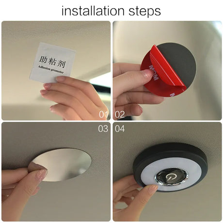 Wireless USB Led Reading Lamp Abs Dome Roof Ceiling Reading Trunk Ambient Light Bulb White Yellow Car Interior Atmosphere Light