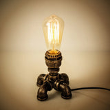 Vintage Industrial Water Pipe Fixture - Retro Metal Desk Light for Living Room Decor