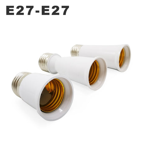 E27 To E27 Lamp Base Extender 65mm 95mm 197mm Lamp Holder Converter E27-E27 Flame Retardant Lamp Socket Adapter For Light Bulb