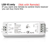 LED Dimmer Switch PWM Wireless RF 2.4G 4-Zone Touch Remote Smart Home Wifi Relay DC12V 24V Controller for Single Color LED Strip
