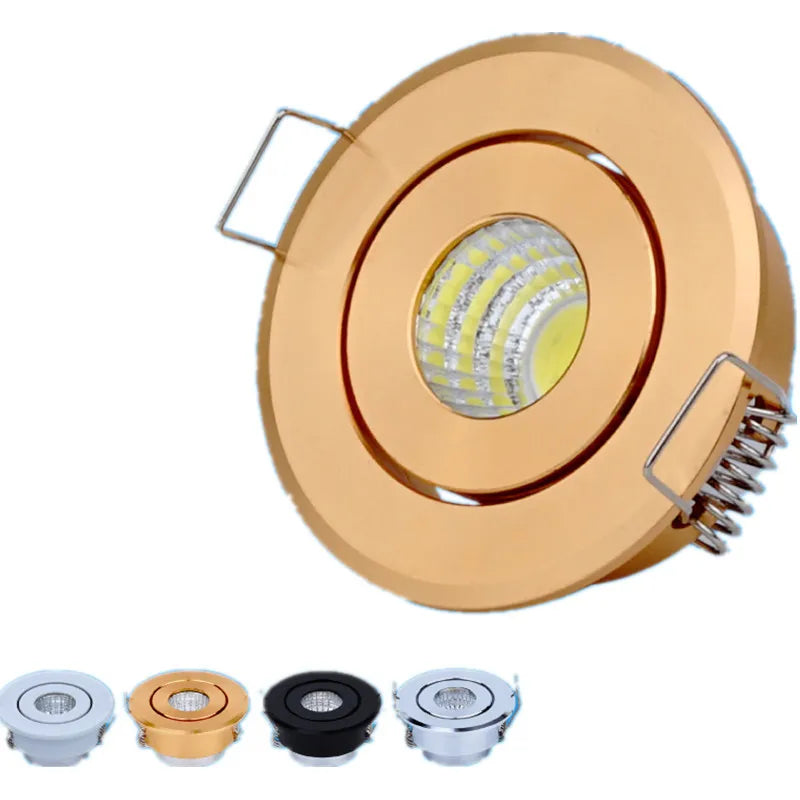 Mini 5W Led Spotligh COB Dimmable 230v LED Downlight Satin Nickel Miniature Jewelry Display 40mm Cut Hole Cabinet Lamp