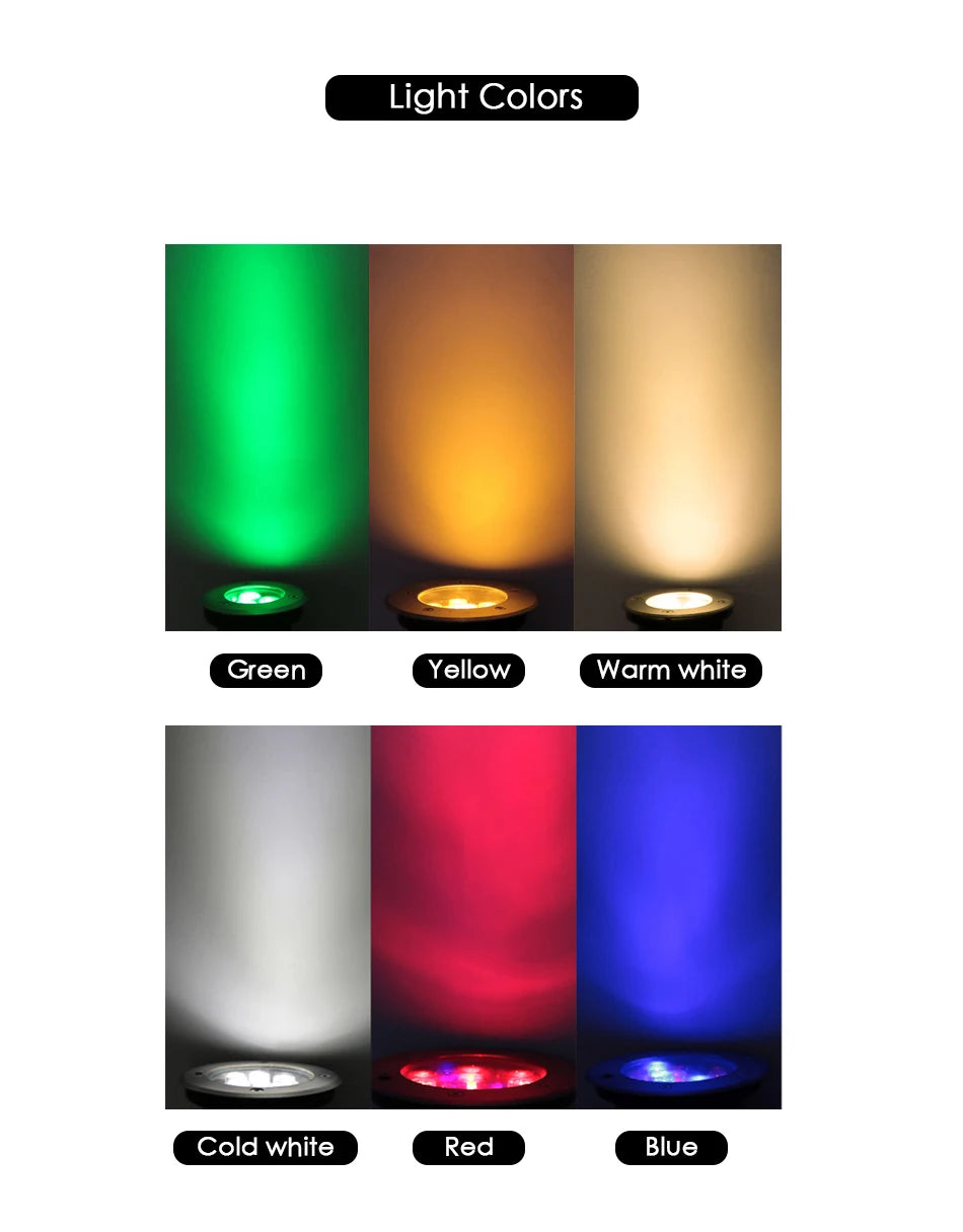 IP68 LED Underground Lamp 6W 9W 12W 15W 18W Recessed Stairs Flood Light Ground Spotlight Waterproof Outdoor Garden 220V 12V 24V