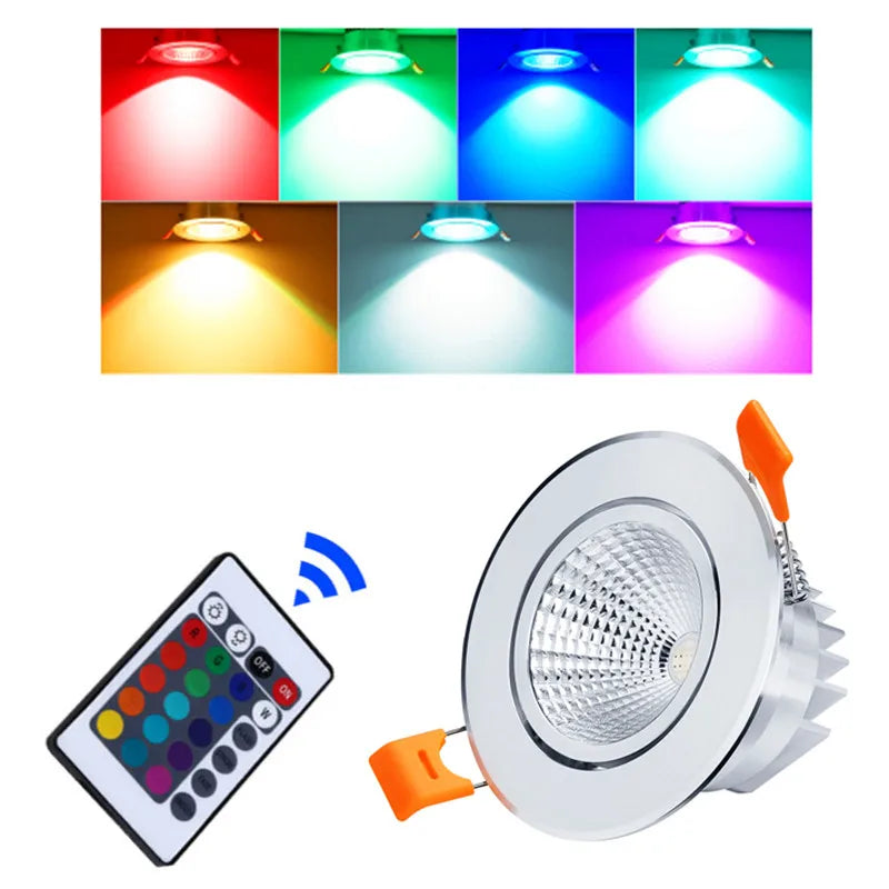 LED Downlight  RGB 5w 10w 15w LED Panel Light Concealed Recessed Ceiling Lights with Remote Control KTV Bedroom Hotel Corridor