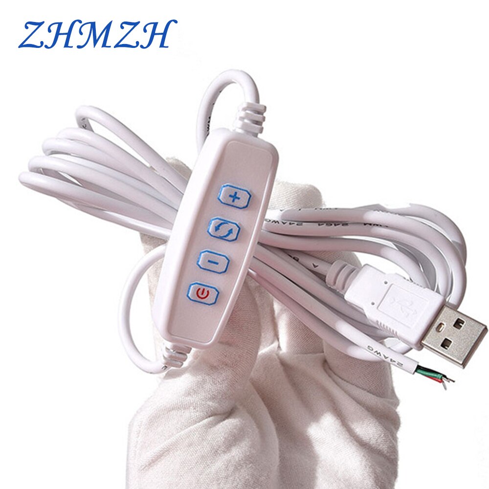 LED Dimmer USB Port Power Supply Line Dimming Color-matching Extension Cable With ON OFF Switch Adapter For LED Light Bulb
