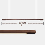 Designer Nordic Restaurant Bar Wood Pendant Lights Black Walnut Minimalist Long Strip Led Hanglamp Home Decor Dining Room Lights