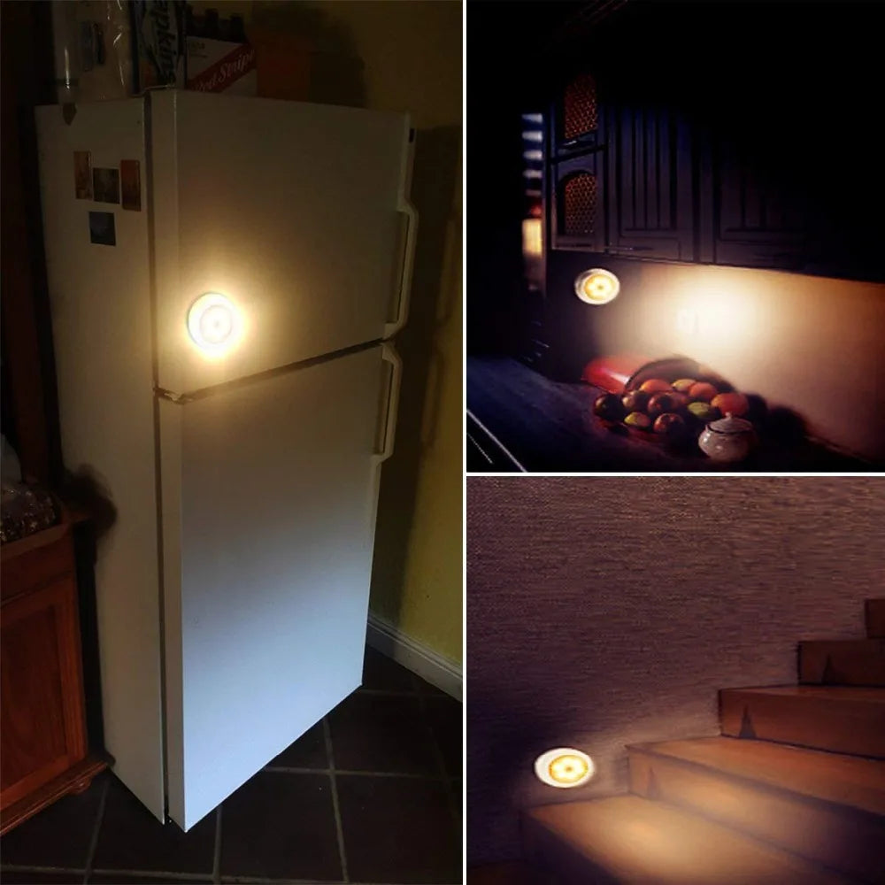 6 LED Motion Sensor Night Light - Wireless PIR Infrared Battery Powered Lamp