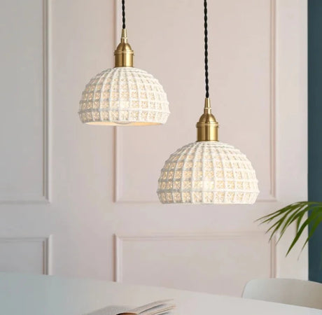 Nordic Japan Style Pendant Lights Fixtures Dinning Living Room Light White Ceramic Copper Vintage Pendant Lamp Hang lamp