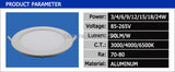 Ultra thin design 3W/6W/9W/12W/15W/18W/24W LED ceiling recessed grid downlight/ slim round panel light / LED light