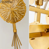 Nordic Gold Lotus Leaf Wall Lamp Led Mirror Wall Sconce Light for Bedroom Kitchen Stair Home Fixtures Industrial Decor Luminaire