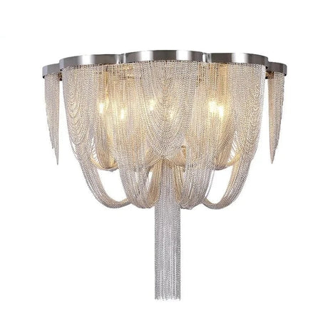 Modern light luxury tassel art personality creative meal dining room living room round led ceiling light