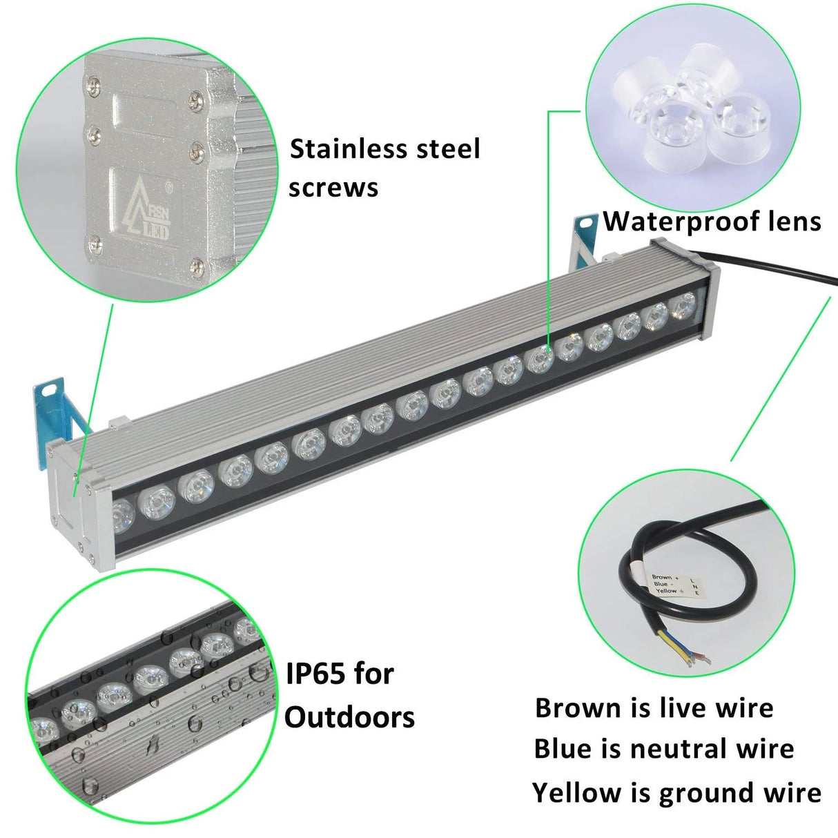 12w 50cm LED Wall Washer Light Linear Bar Floodlight Outdoor Wall Lamp Landscape Light IP65 Waterproof Pure/Warm White