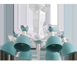 Apartment Blue iron chandelier ceiling fixtures for Teen's bedroom kid's lighting showcase playroom lampe shade mini E27 lustres