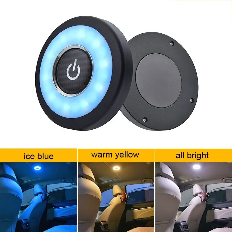 Wireless USB Led Reading Lamp Abs Dome Roof Ceiling Reading Trunk Ambient Light Bulb White Yellow Car Interior Atmosphere Light