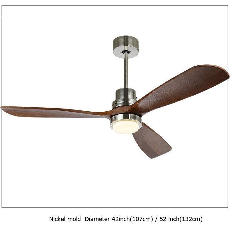 Retro Ceiling Fan Light LED Fan Chandelier Wooden LED Flush Mount Ceiling Light Fixtures  Simple Ceiling Fan 42/52 inch