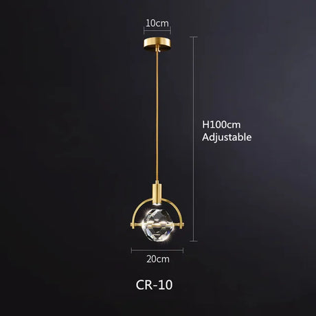 Modern Pendant Light Nordic Luxury K9 Crystal Chandelier Ceiling Lamps Hanging Fixture Indoor Living Dining Room Bedroom Decors