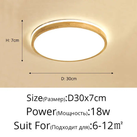 Modern Real Wooden LED Ceiling Lights For Bedroom Aisle Kitchen Dining Living Study Room Wardrobe Foyer Indoor Warm Home Lamps