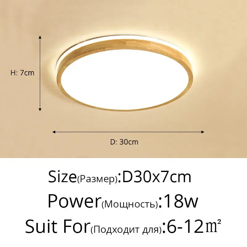 Modern Real Wooden LED Ceiling Lights For Bedroom Aisle Kitchen Dining Living Study Room Wardrobe Foyer Indoor Warm Home Lamps