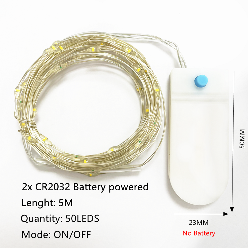 Led Strings Garland Fairy Lights Copper Wire 1M 2M 5M10M Battery Lighting Garland for Christmas Bedroom Wedding Party Decoration