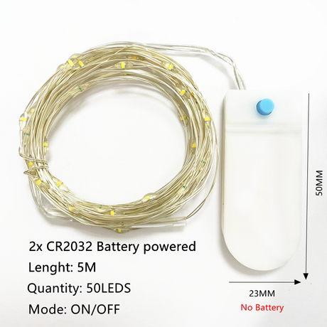 Led Strings Garland Fairy Lights Copper Wire 1M 2M 5M10M Battery Lighting Garland for Christmas Bedroom Wedding Party Decoration