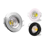 Dimmable 3W Small Led Downlights Recessed Mini Adjustable Cob Cabinet Spot Lights white Black Silver Hole Size 40-45mm