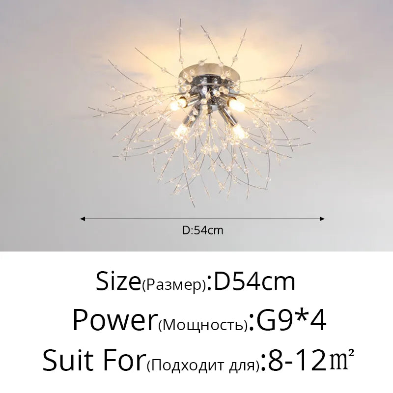 Nordic modern led chandelier Living bedroom dining room firefly chandelier Simple home indoor lighting decoration ceiling lamps